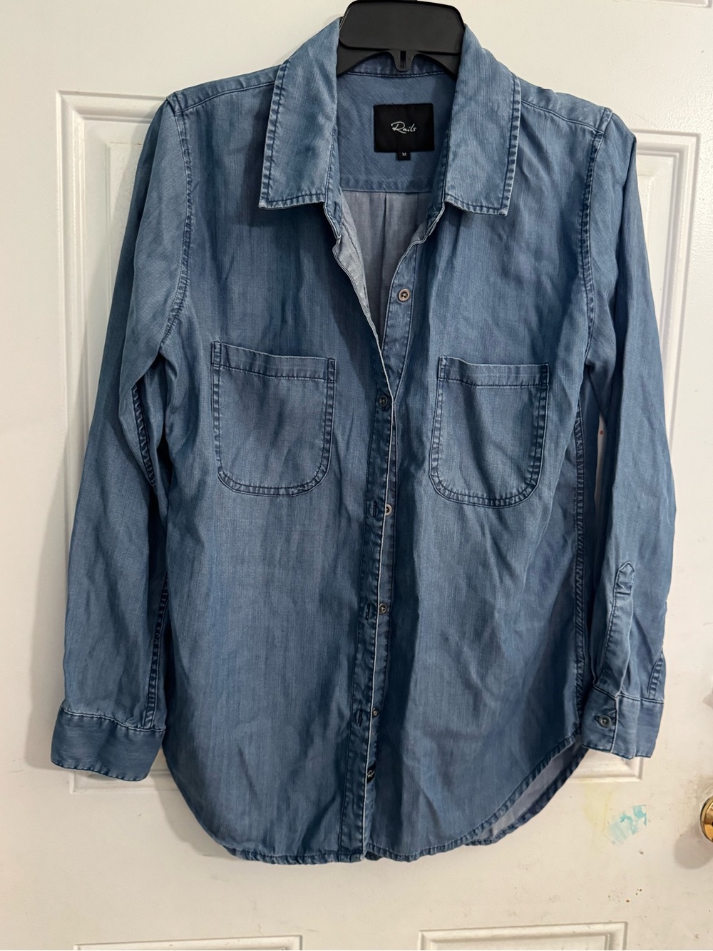 Rails Denim Button-Up Shirt in Medium Blue